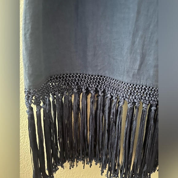NWT Chico’s Ombre Fringe Francesca Maxi Elastic Waist Skirt Large/12 Blue - Picture 4 of 4